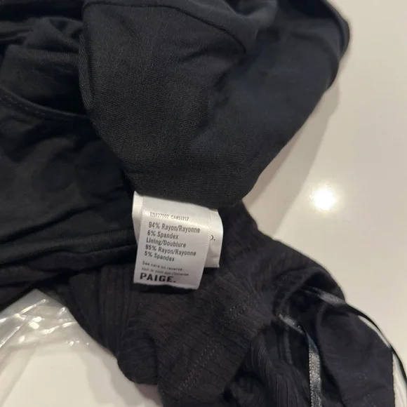 PAIGE *Anemone* black stretch ribbed halter bodysuit XS - Picture 7 of 7